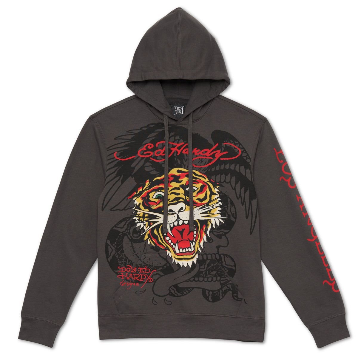 Ed Hardy Retro Tiger Hoodie Miesten Huppari Harmaat | 2901738-AL