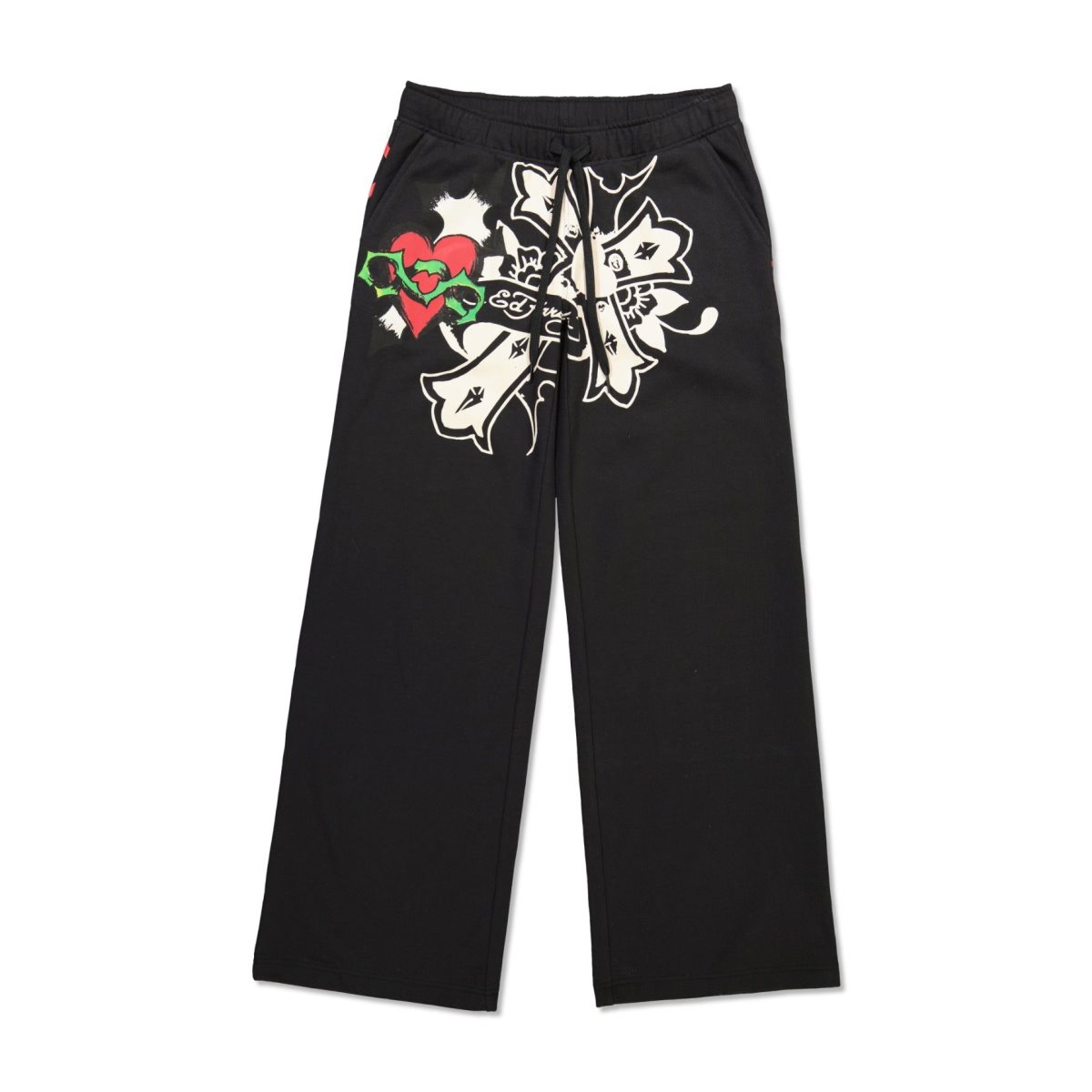 Ed Hardy Sacred Heart Fleece Sweatpant Naisten Housut Mustat | 6327045-BA