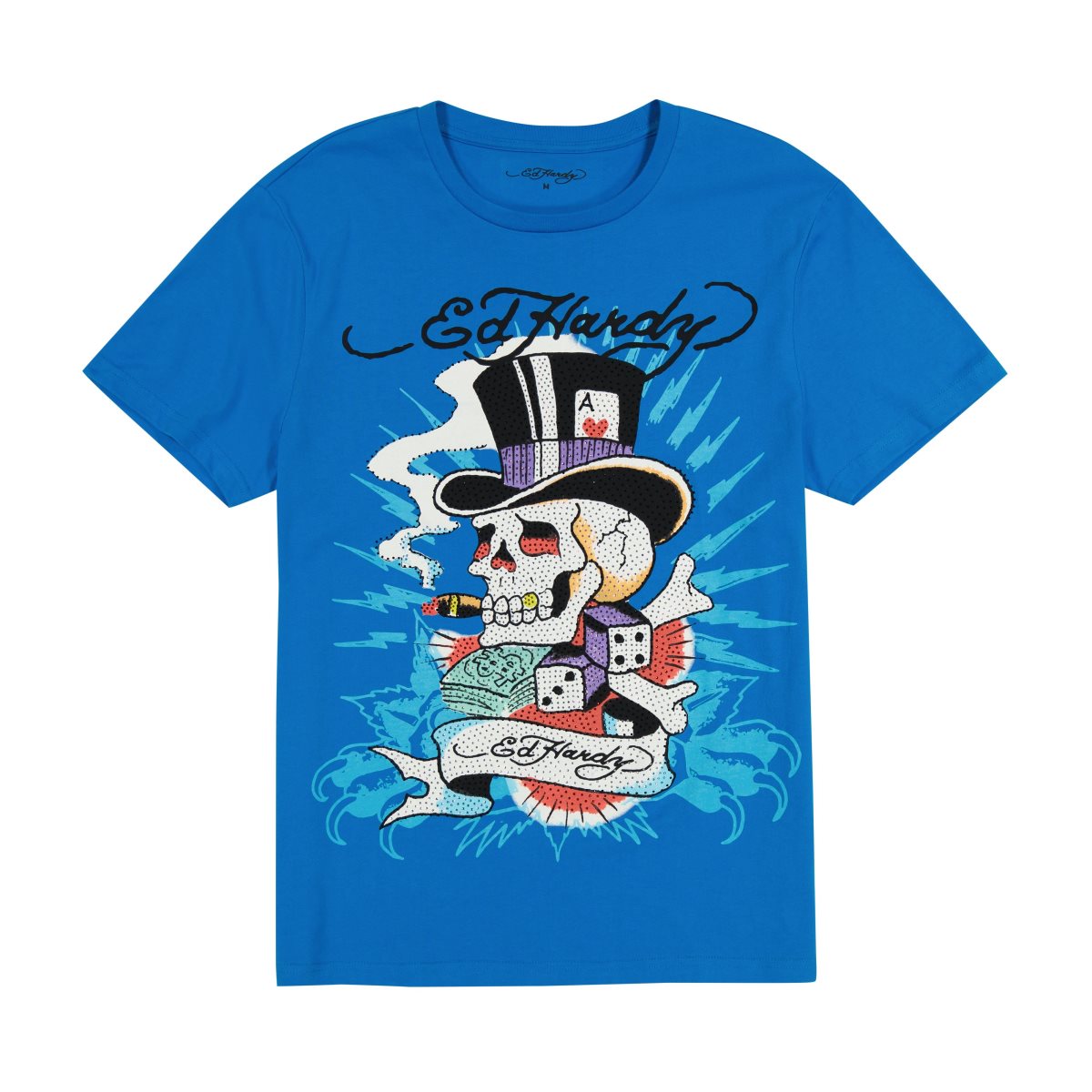 Ed Hardy Skull Hat Tee Miesten T Paidat Sininen | 7684513-BU