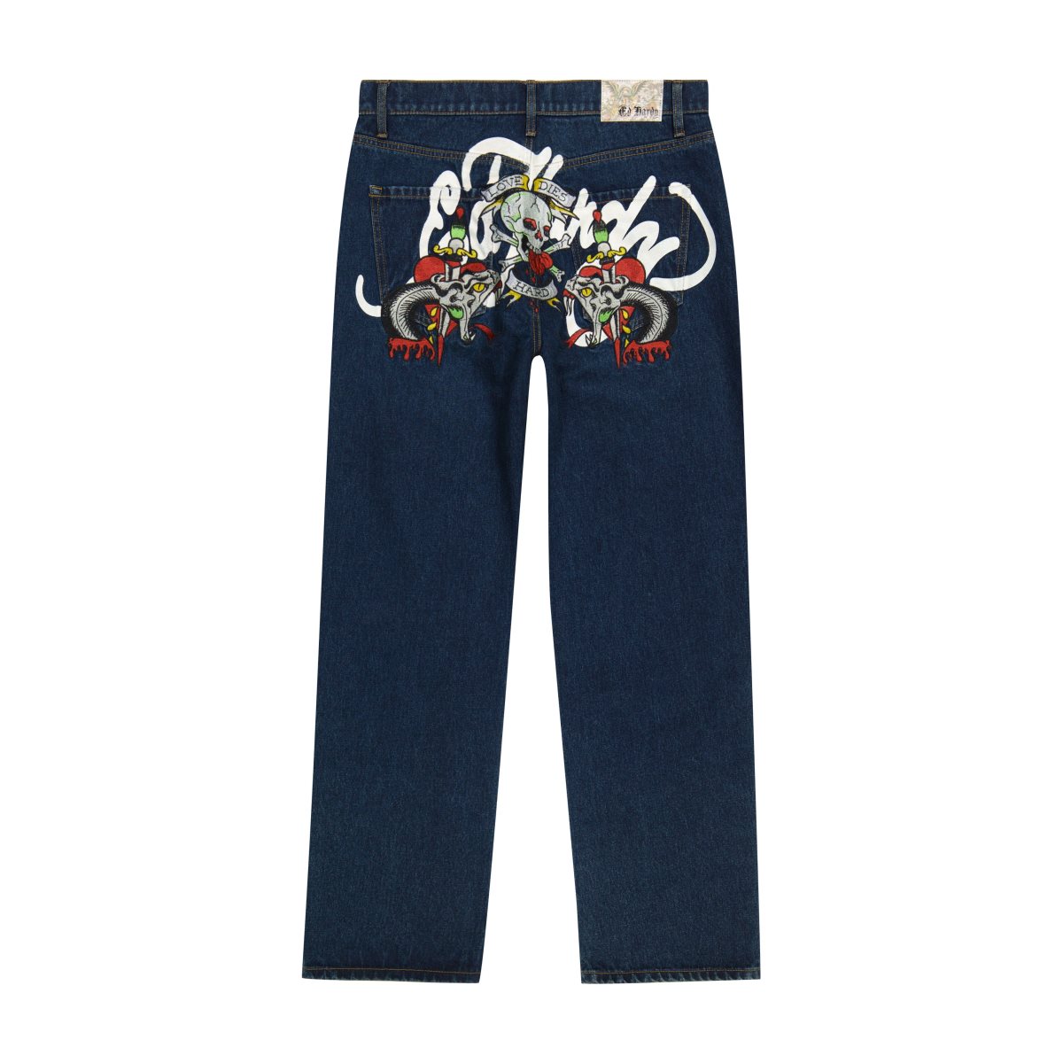 Ed Hardy Skull Snakes Loose Fit Jean Miesten Denim Indigo | 5902341-XF