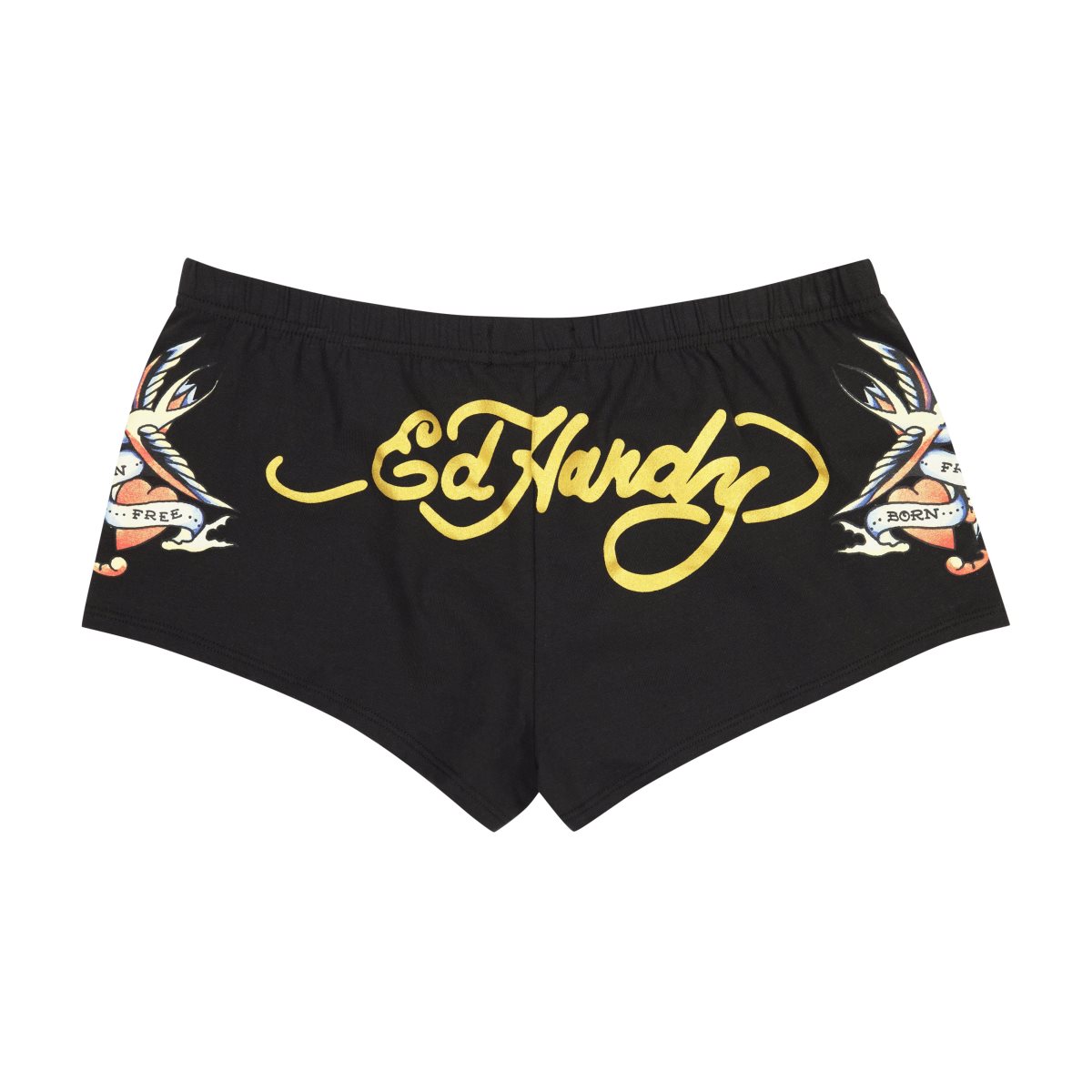 Ed Hardy Swallow Booty Biker Shorts Naisten Housut Mustat | 3157420-MO