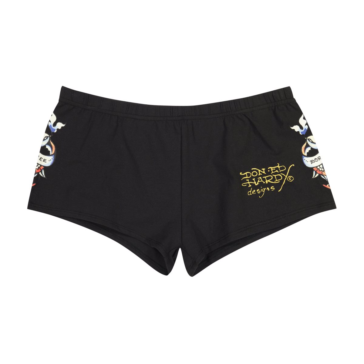 Ed Hardy Swallow Booty Biker Shorts Naisten Housut Mustat | 3157420-MO