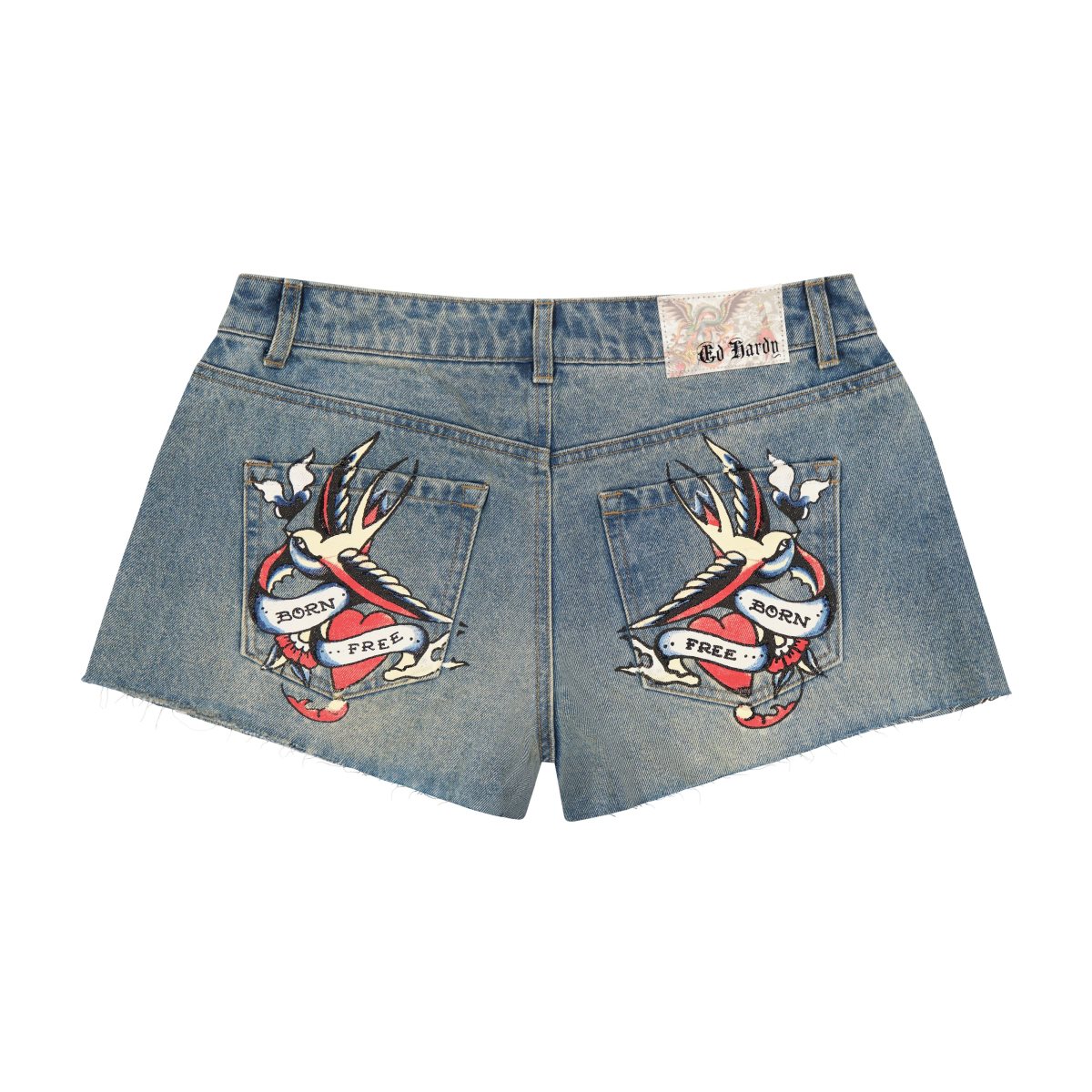 Ed Hardy Swallow Denim Shorts Naisten Housut Vaalean | 8251973-HR