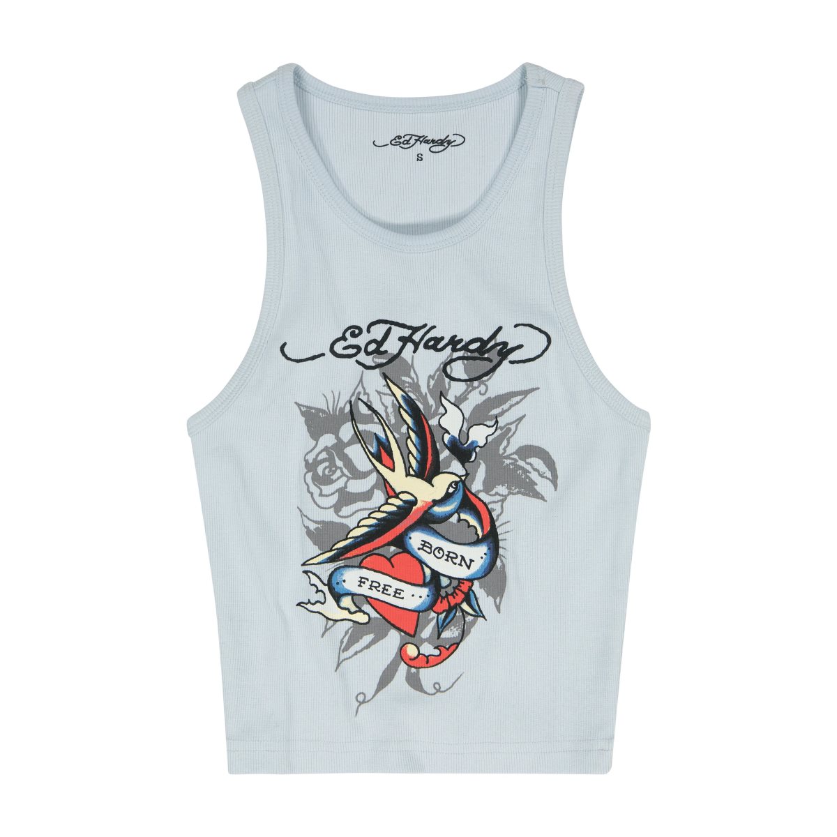 Ed Hardy Swallow Rib Tank Top Naisten Hihaton Paita Sininen | 4625107-AZ