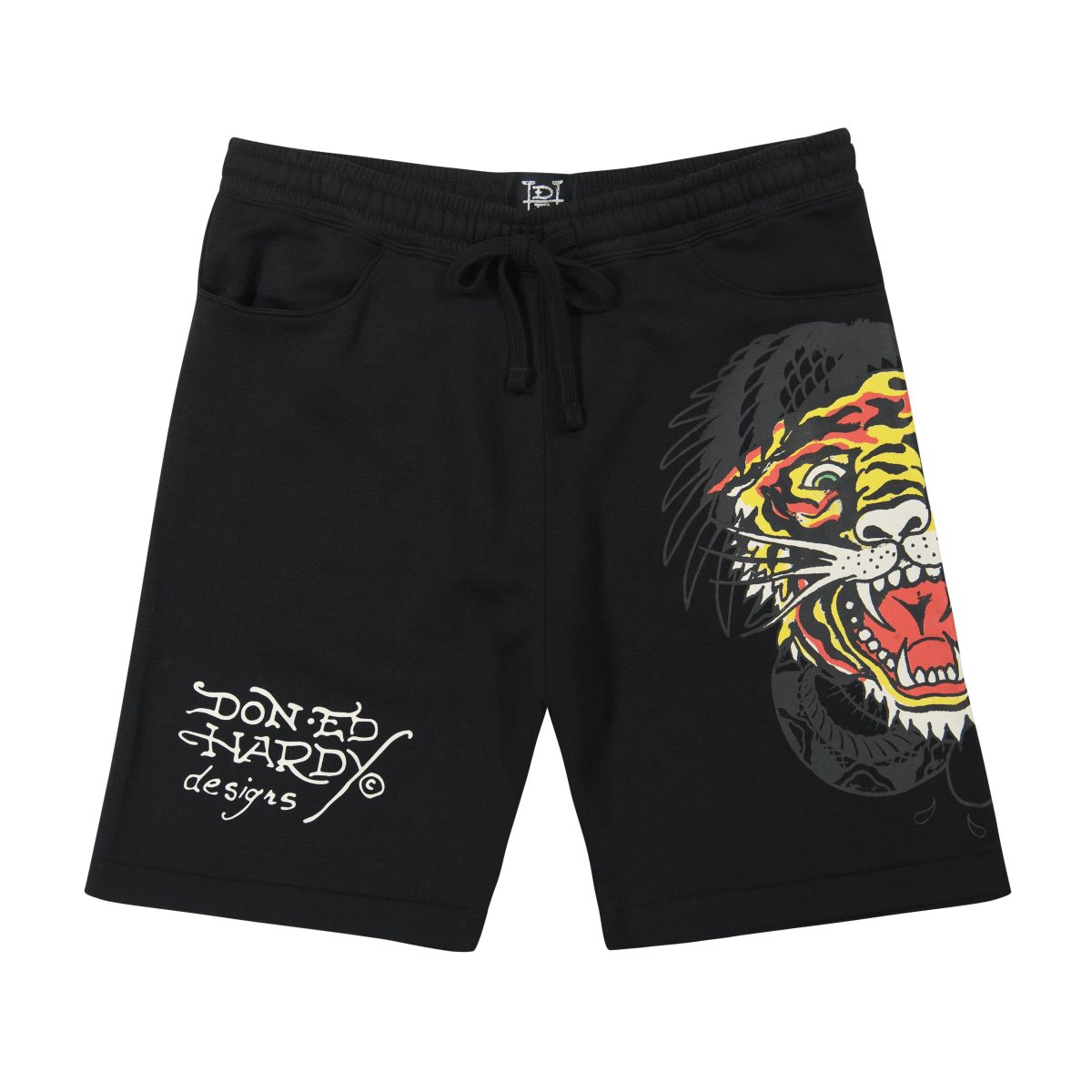 Ed Hardy Tiger Dagger Fleece Short Miesten Housut Mustat | 5071432-IL