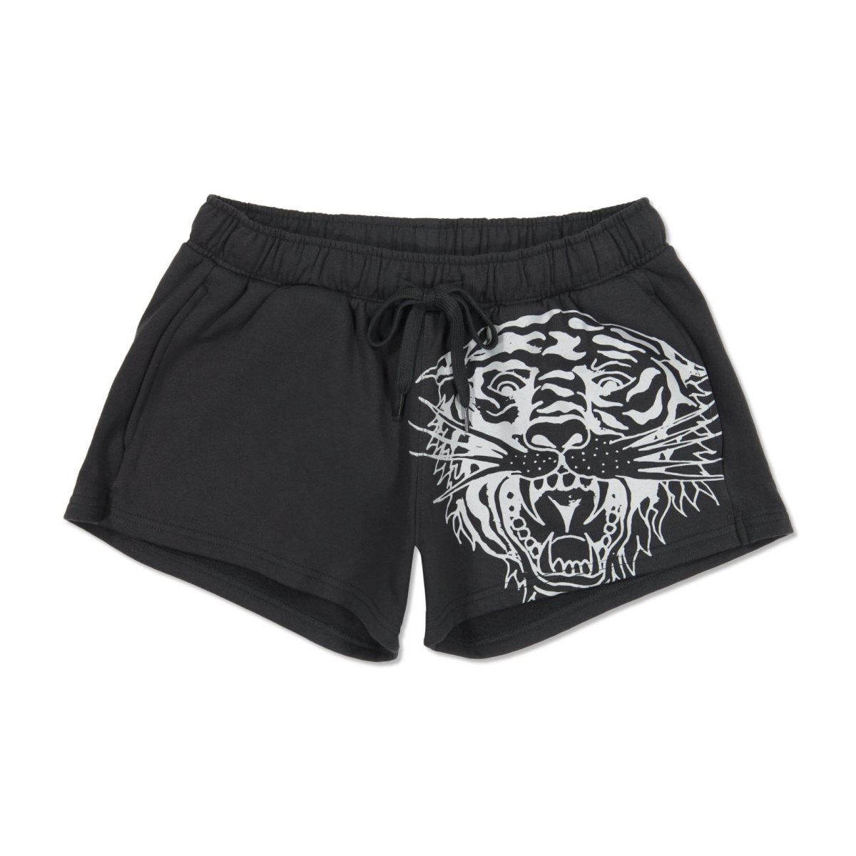 Ed Hardy Tiger Swallow Fleece Sweatshort Naisten Housut Mustat | 2936015-SH