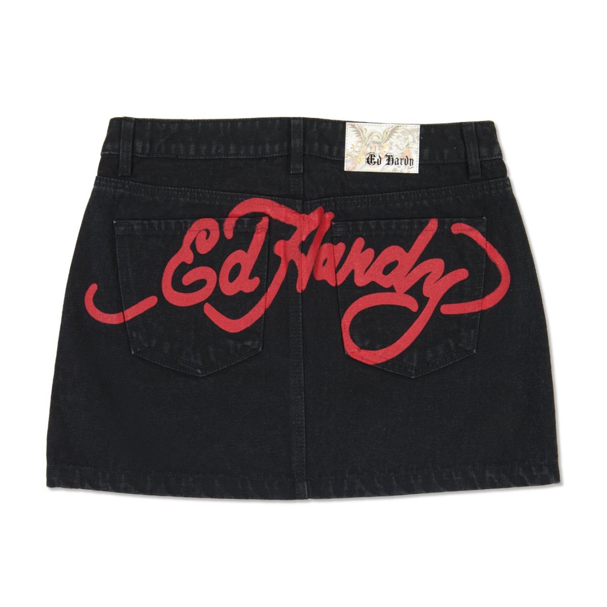 Ed Hardy Tigers Zipper Front Mini Denim Skirt Naisten Housut Mustat Pesu | 9301654-TY