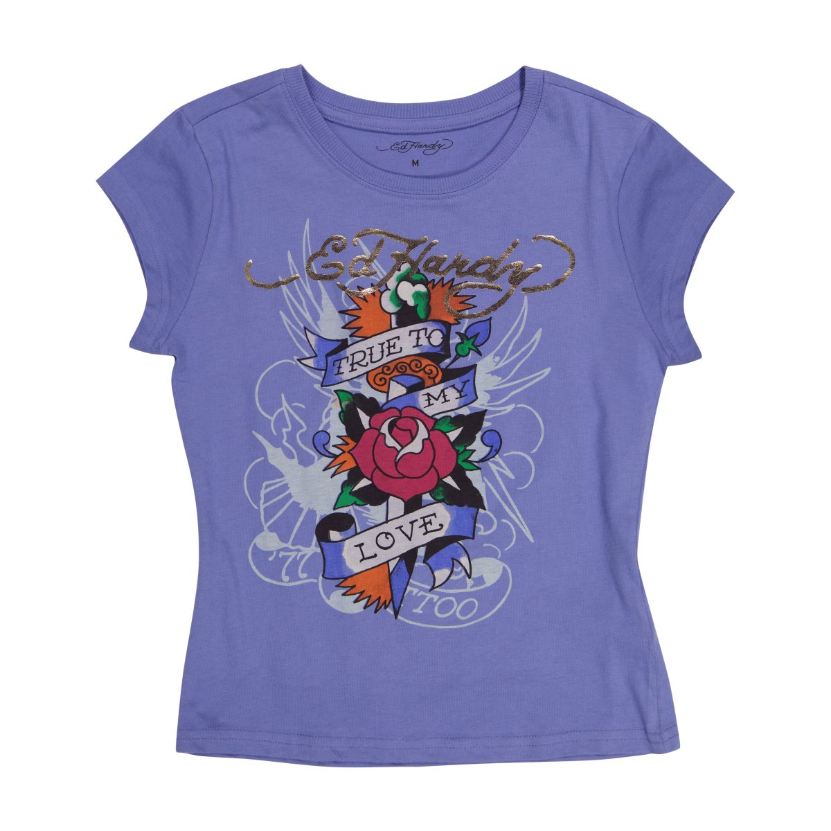 Ed Hardy True Love Cap Sleeve Tee Naisten Baby Tees Sininen | 0134852-AB